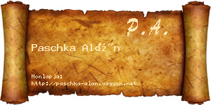 Paschka Alán névjegykártya